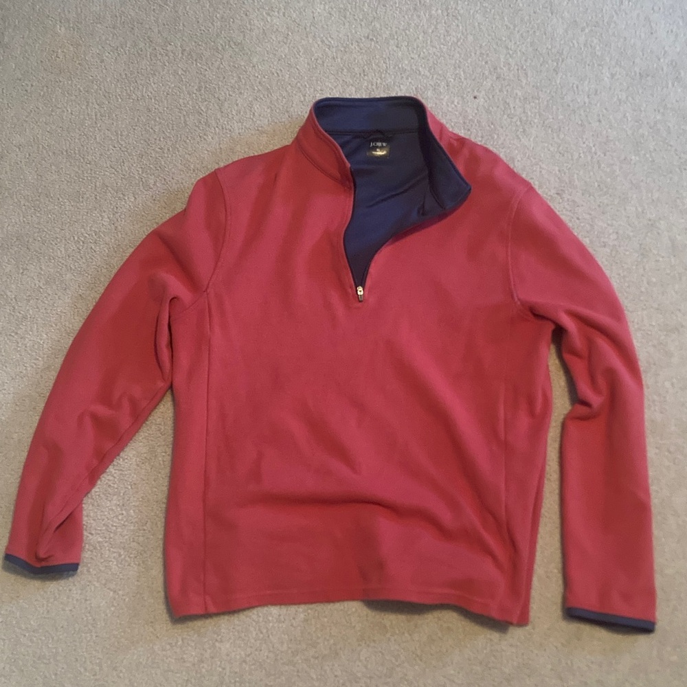 J. Crew Pier Performance Quarter Zip. Classic fir. Cotton Coolmax Ecomode fabric